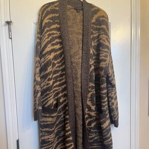 Elegant Tan and Black Women's Cardigan